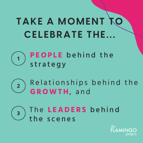 Graphic encouraging celebration of the people, relationships, and leaders behind growth in the AEC industry.