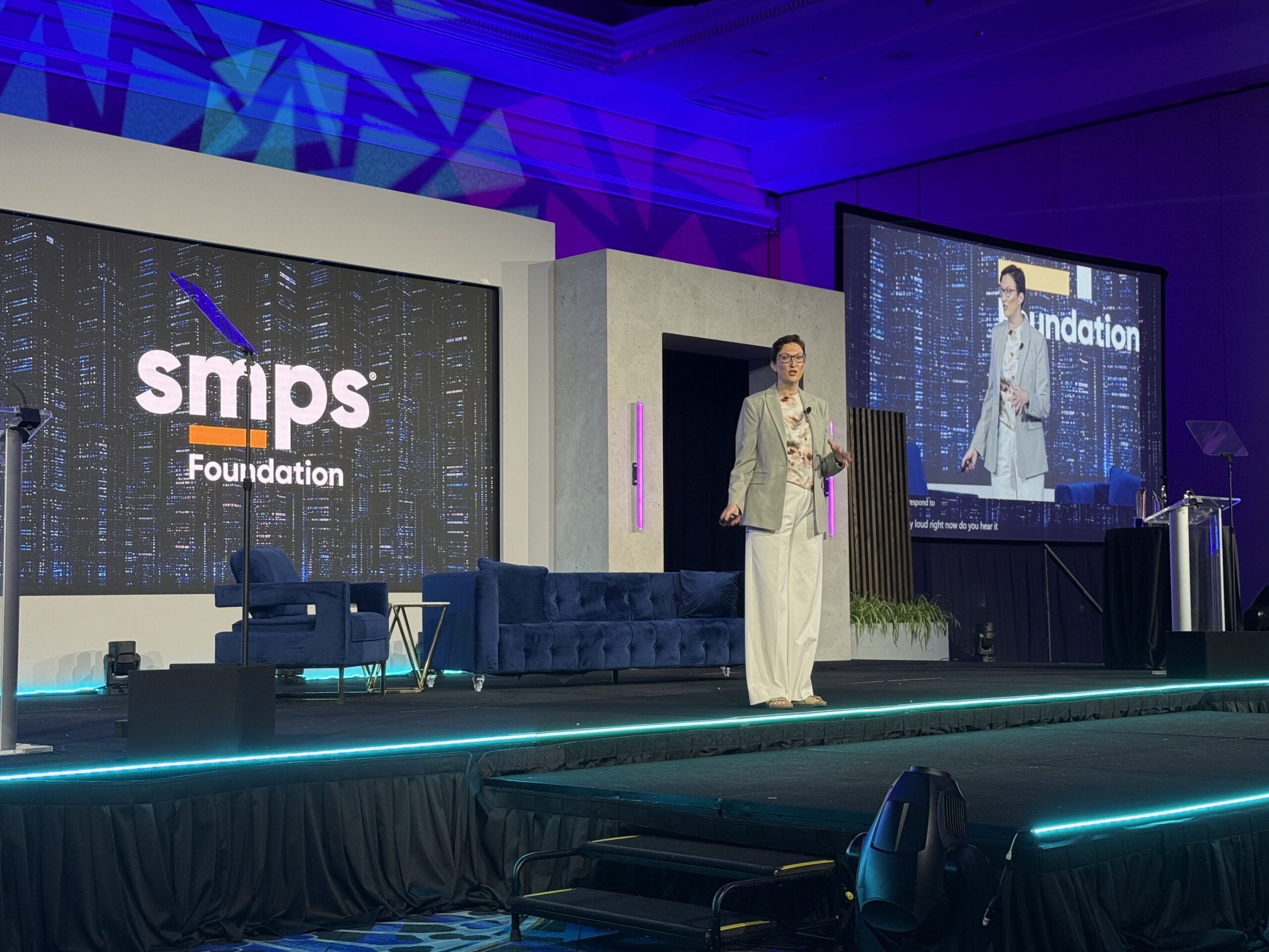 Sarah Kinard speaking at an AEC industry event